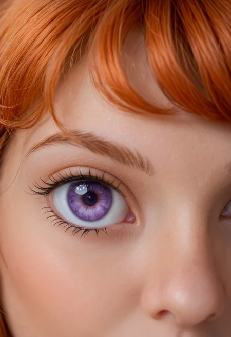 zPDXL3, Daphne, realistic eyes, violet eyes, orange hair
extreme close up, focus on eye, large eye, picture of eye, extreme closeup of eye, extreme closeup of iris