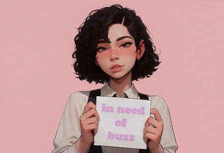 score_9, score_8_up, score_7_up, 
1femboy. holding up paper sign. looking at viewer. simple pink background. anatomically correct. cute face. light skin, long dark hair. g0thicPXL. blank sign in hands.
