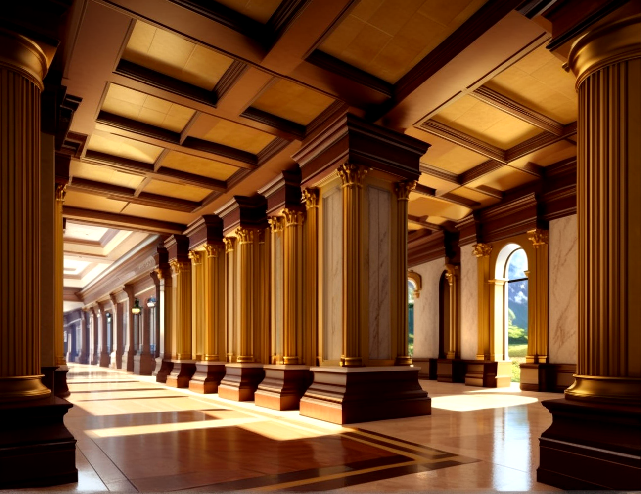 score_9, score_8_up, score_7_up,
<lora:Authoritarian_Interior_(Architecture)_(SDXL)_(AD):0.8> Authoritarian Interior, interior design, architecture, limestone, marble, wood, plaster, coffered ceiling, hallway, hall, palisade, arcade, shopping center, mall, public building, fountain, 
8K, In'ei, chiaroscuro, volumetric lighting, perfect depth of field shot, 8K CGI render, beautiful, subsurface scattering, photographic realism, asymmetric viewpoint, off center perspective, art by Thomas Kinkade, 
BREAK zPDXL, zPDXLxxx,  <lora:wowifierXL:0.2> art by mooncryptowow <lora:sdxl_lightning_8step_lora:0.4> <lora:detailed_notrigger:0.5>