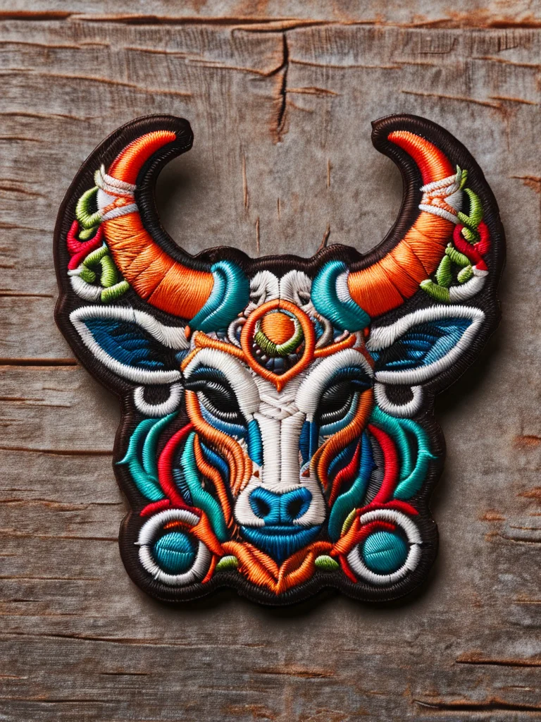 HarroweD horns <lora:ral-embroideredpatch:1> ral-embroideredpatch