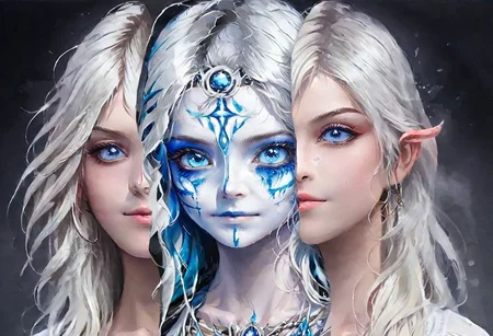 I)	(((Japanese look,blue eyes))), (((smiling, Artist, bad girl))). Generate a rebellious, hyperrealistic 4K full-body painting of a young anime girl with Japanese features, striking blue eyes, long white hair, and an smiling expression. This intricately detailed illustration, inspired by Carne Griffiths and Wadim Kashin, depicts the cross-legged in big clock, wearing a long gothic white dress, white high heels. She in front clock wheel, point of view taken from the behind, focus on character. She cross-legged on a front clock wheel beneath a midnight. Infuse elements of glamour, realism, and gritty aesthetics, utilizing cinematic effects, spotlights lighting, luminism, and bioluminescence. Capture the girl in a beautiful. The composition, rendered in 3D using Octane render, showcases isometric details and fractals. Aim for a cinematic, trending ArtStation style with a centered, hyperealistic cover photo feel, resembling a bold hand-drawn piece on paper.