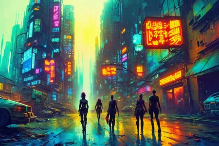 photo of a cyberpunk postapocalyptic cityscape, melancholic vibrant splatterpunk, by Julie Bell and Anna Bocek
ultra realistic highly detailed intricate
photorealistic analog style photograph
cinematic lighting