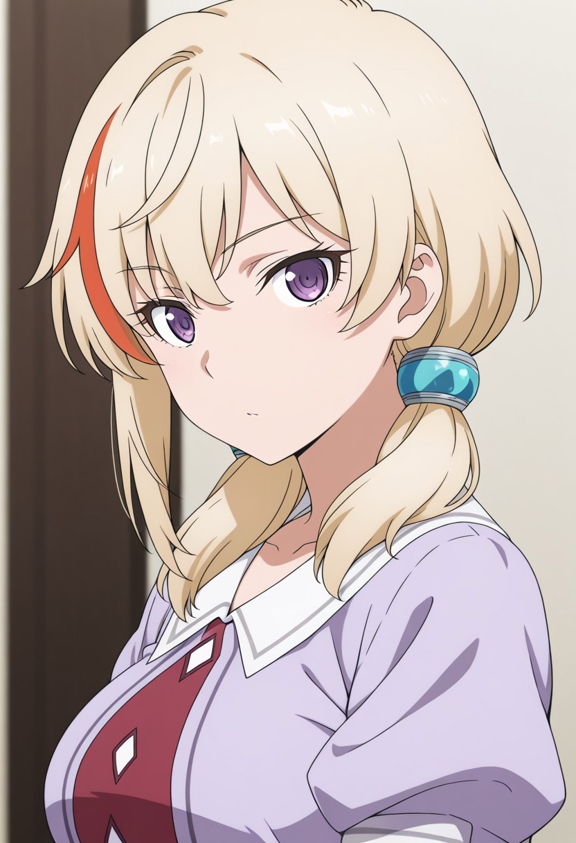 masterpiece, best quality, amazing quality,1girl, solo, BREAK
4i,blonde hair,multicolored hair,twintails, hair ornament, purple eyes,dress,
BREAK
,upper body, portrait,looking at viewer