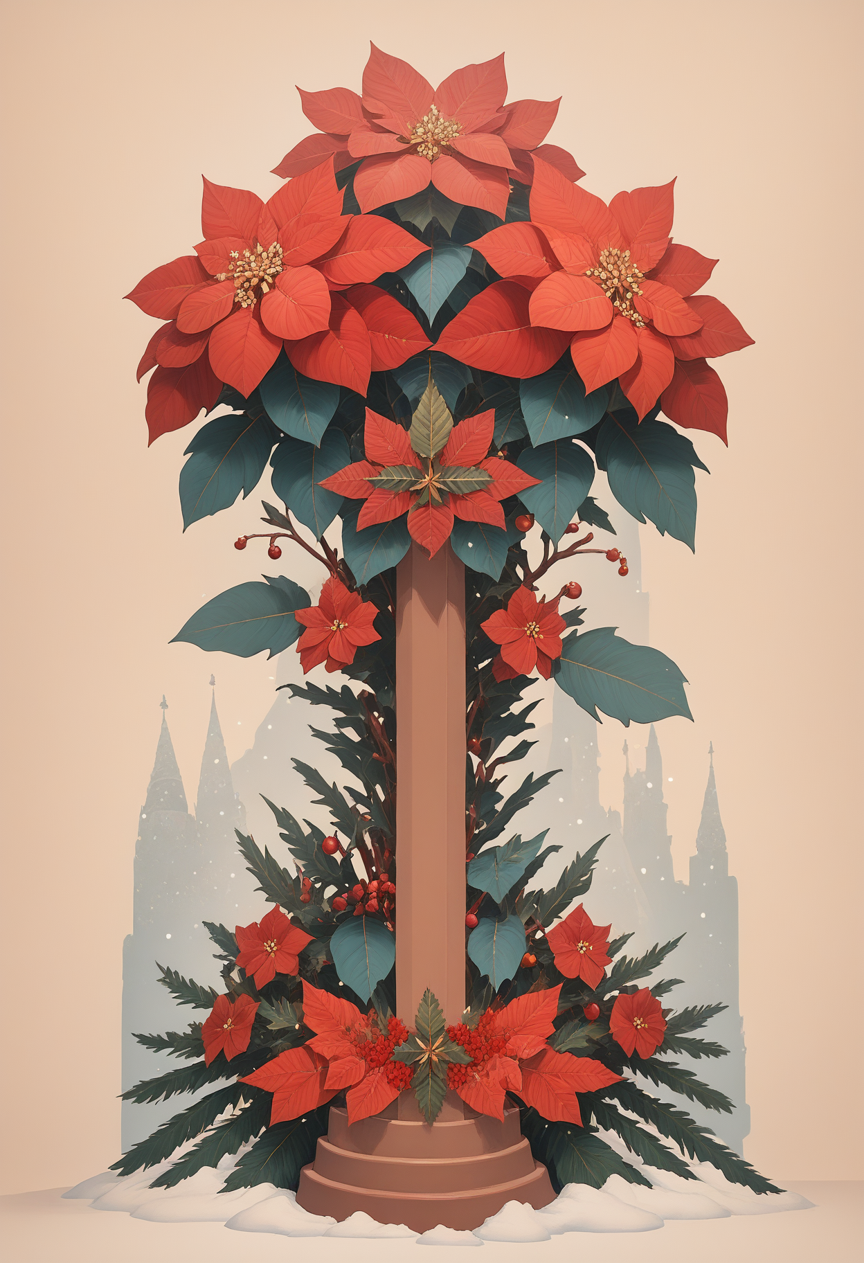 score_9, score_8_up, score_7_up, (rating_safe), ArsMJStyle, Disney Nouveau, (red flower, poinsettia), christmas, snow,  <lora:Poinsettia_Pony:0.5> <lora:Disney_Nouveau:1> <lora:3Danimation_Disney_1.0:0.9>