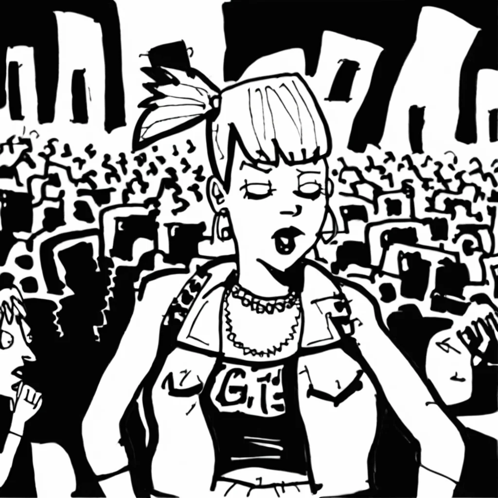drawix19 punk girl at a concert<lora:drawix19:1>