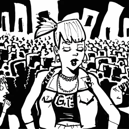 drawix19 punk girl at a concert<lora:drawix19:1>