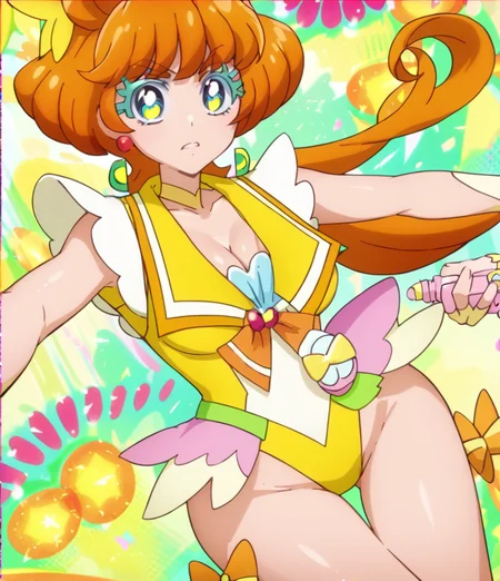score 9, score 8 up, score 7 up, detailed background, shiny skin,
<lora:curepapaya.pony:1>,
curepapaya,
large breasts, cleavage, leotard, highleg,