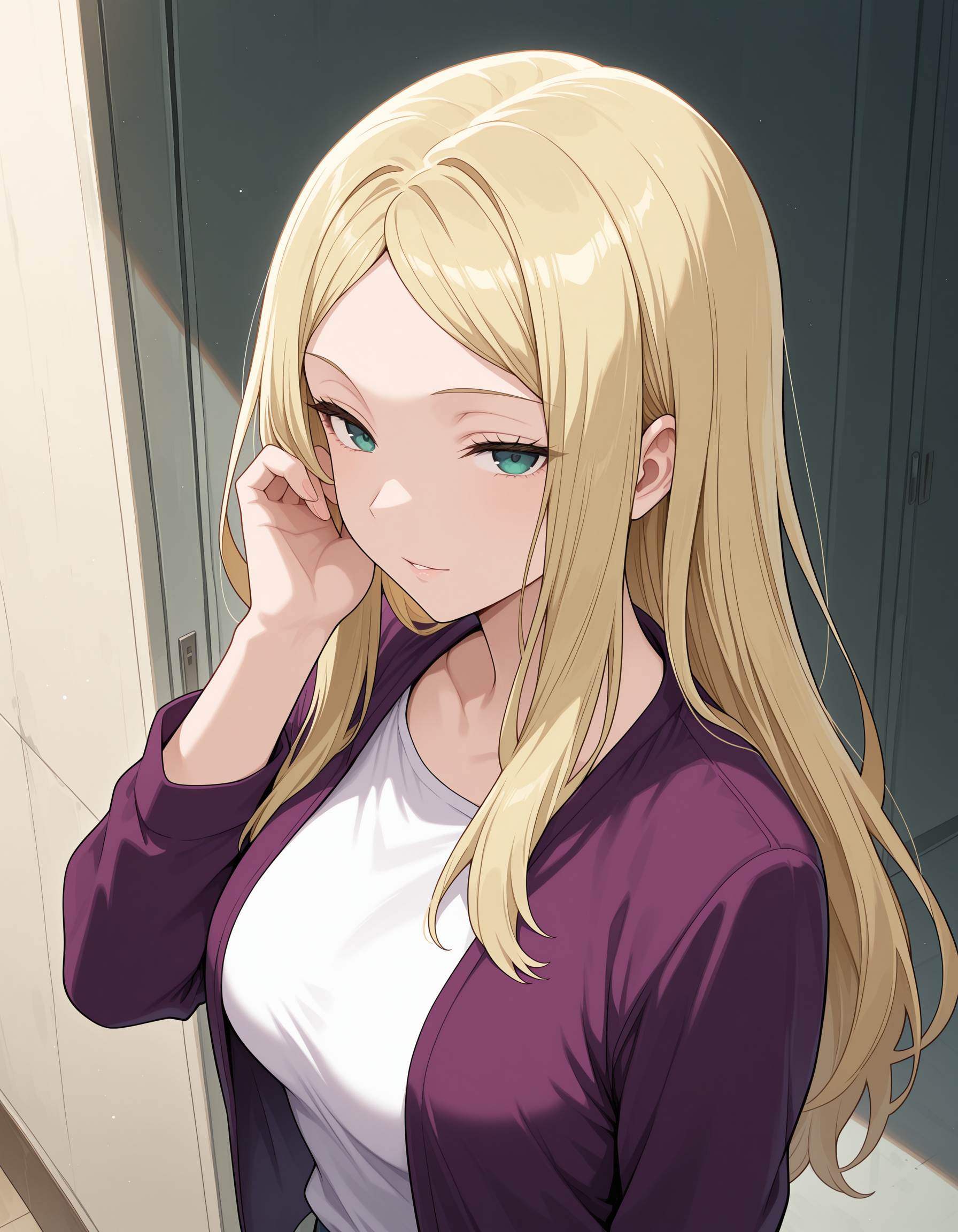<lora:WorldTrigger_KakoNozomi_V1[IL]:1>, kako nozomi, purple jacket, masterpiece,best quality, very aesthetic,absurdres,newest,