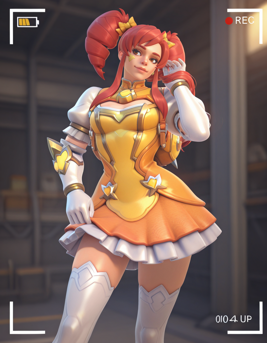 score_9, score_8_up, score_7_up, Masterpiece, high-res, 2k, best quality, 2.5d, 1girl,  brig doki, brigitte (overwatch) <lora:Brig_Doki_Illus-000040:1>, Playful Hair Flip with Side Glance: Toss your hair over your shoulder with a playful flick of your wrist while giving a side glance to the camera adding a touch of flirtatiousness.