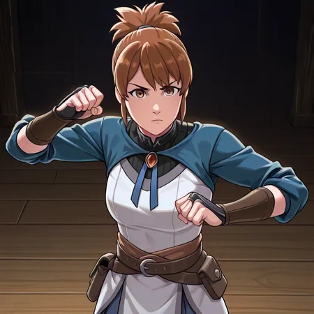1girl, Marci <lora:Marci Illustrious:1>, fighting pose