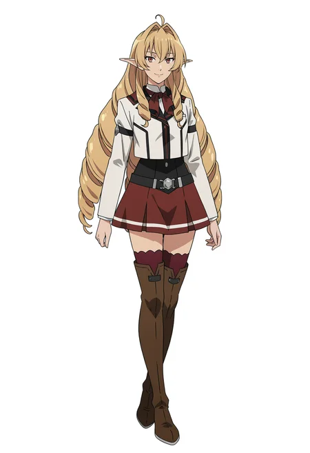 <lora:Elinalise DRAGONROAD_illustrious-000058:1>,
Elinalise DRAGONROAD,solo,thighhighs,red skirt,school uniform,white background,full body,simple background,thigh boots,smile,looking at viewer,zettai ryouiki,anime screencap