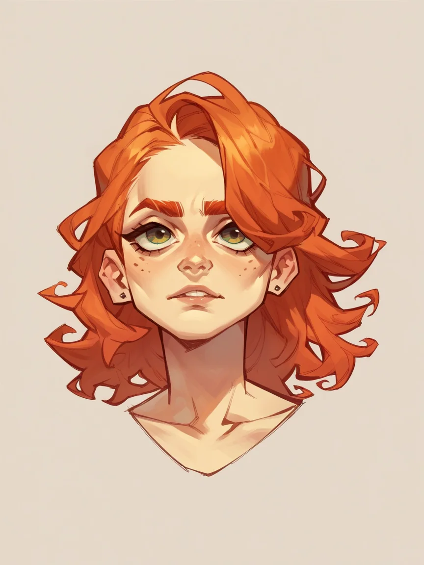 score_9, score_8_up, score_7_up, score_6_up, score_5_up, <lora:jabro_64XLP:1> jabro_64, solo, ginger hair, 1girl,