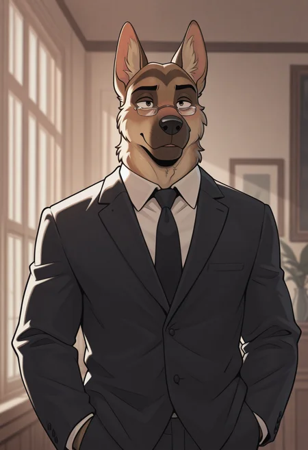 masterpiece, best quality, amazing quality, solo, 1boy, JohnBS, suit, glasses, white shirt