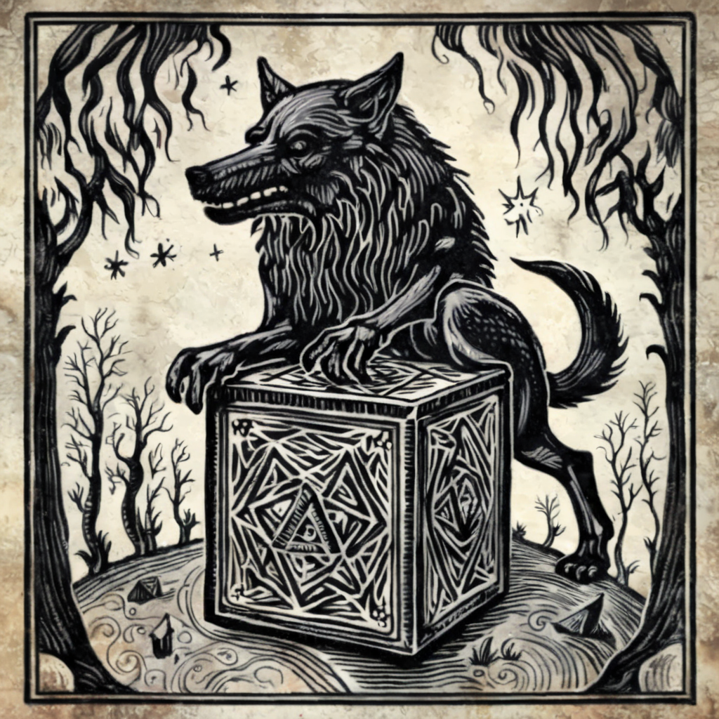 obscurae  wolf and mystical cube, very detailed <lora:obscurae:1>