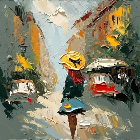 impasto girl in the big city<lora:impasto:1>