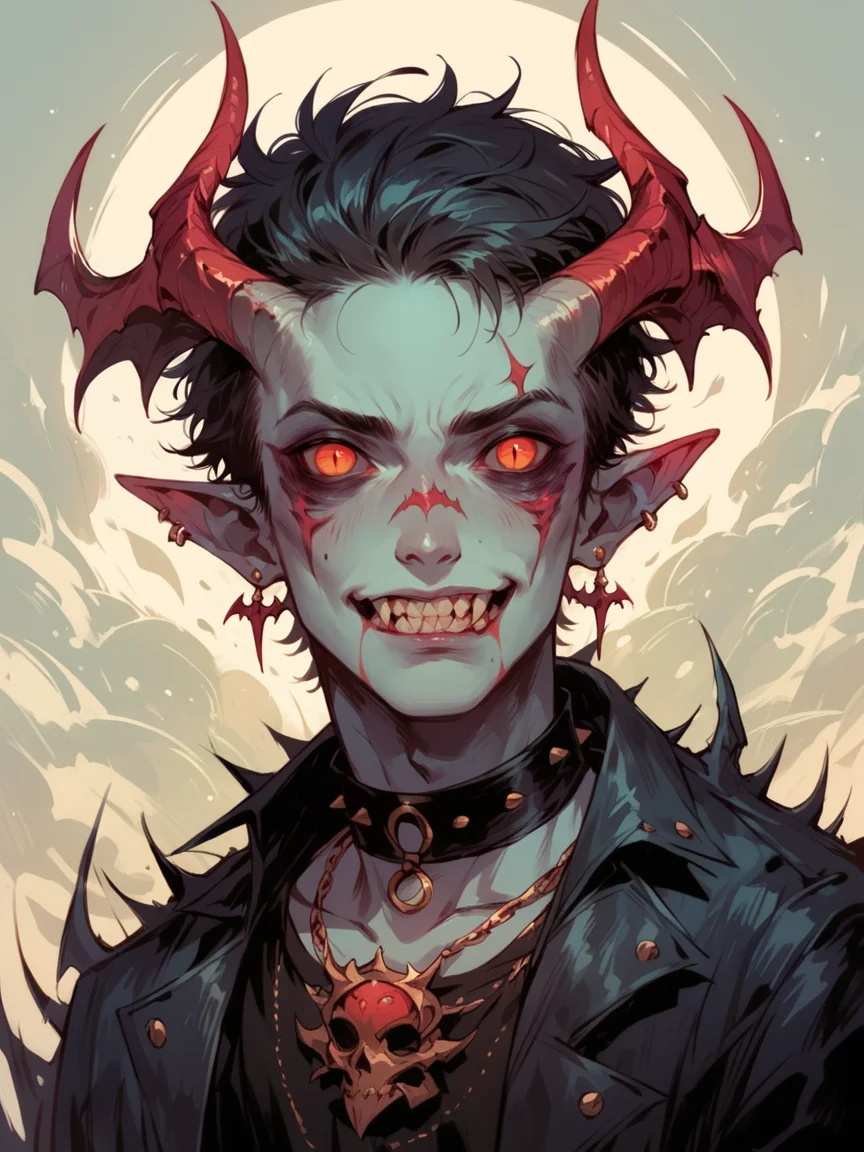 score_9, score_8_up, score_7_up, score_6_up,   <lora:cr33pXLP:1> cr33p, 1boy, demon,