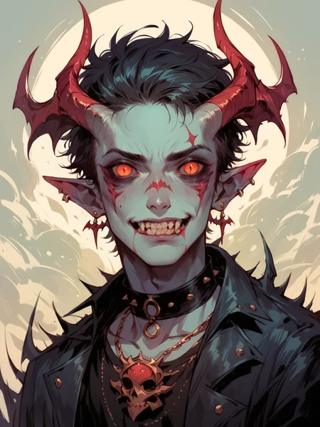 score_9, score_8_up, score_7_up, score_6_up, <lora:cr33pXLP:1> cr33p, 1boy, demon,
