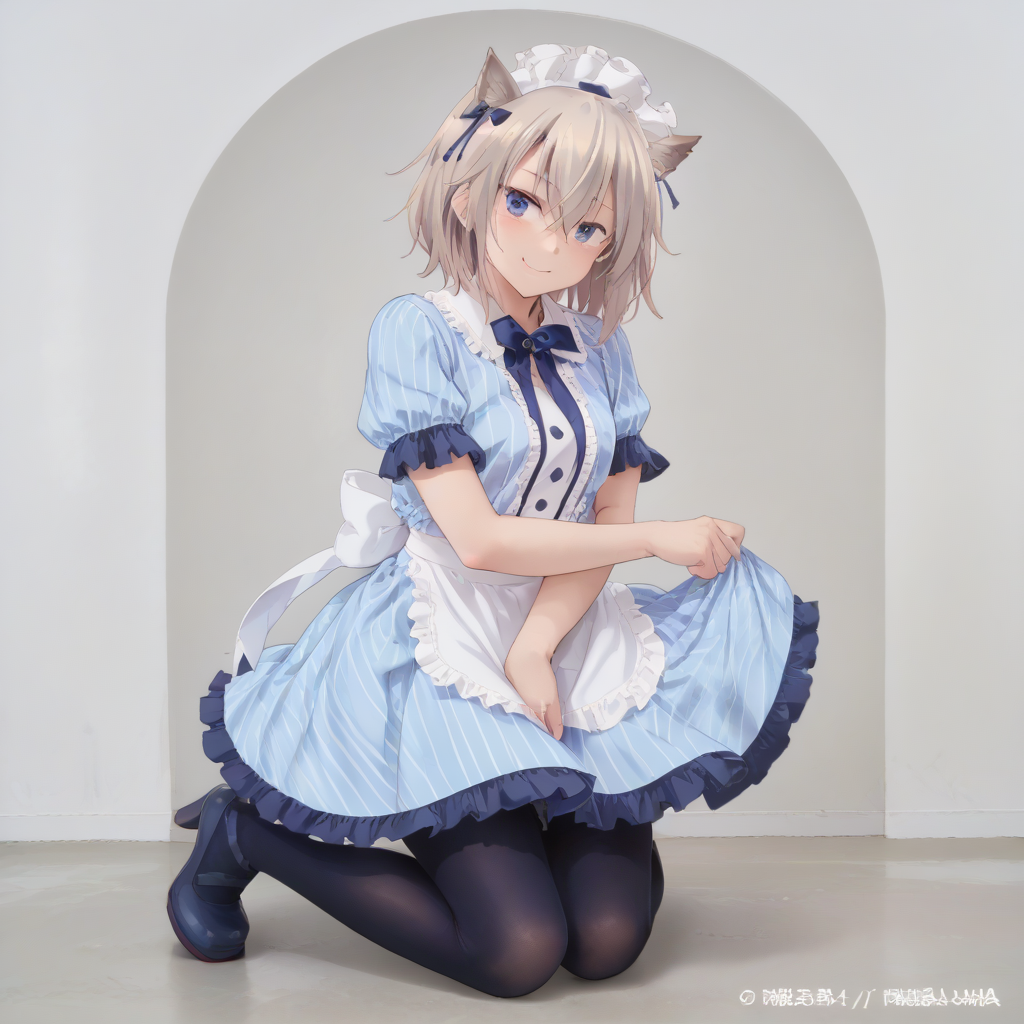 score_9, score_8_up, score_7_up, best quality, masterpiece, source_anime,zPDXL zPDXL_xxx BREAK,
1girl, solo, cafemaid, pantyhose, musashi_\(kancolle\)
indoor, smile, happy <lora:cafe_terrace_maid:1> <lora:MeMaXL_V3:0.8> in restaurant, arms wrapped around knees, showing vulnerability, <lora:add-detail-xl:1> <lora:detail_eyes:0.5>