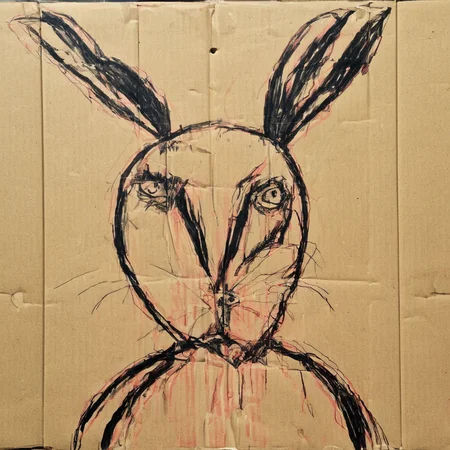 <lora:SDXL_Cardboard_drawings_Sa_May_V4:1> Cardboard drawings a rabbit