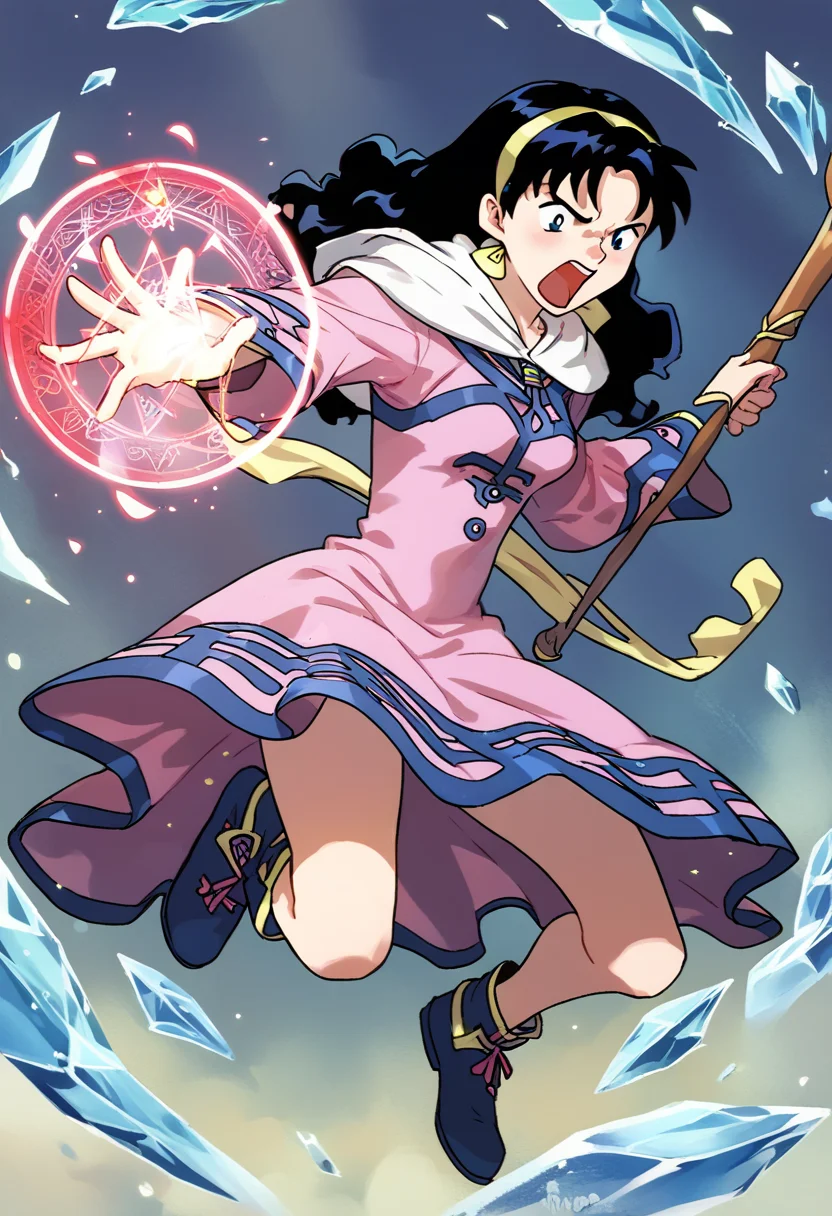 score_9, score_8_up, score_7_up, source_anime,
mia_ausa, hair bow, hairband, dress, jewelry, full body shot, fire magic spell, ice magic spell, magic staff, shouting, <lora:mia_ausa:1>