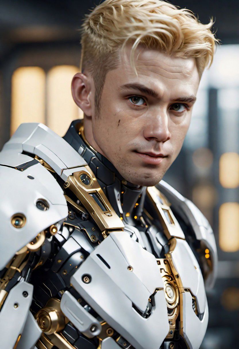 cinematic photo long shot portrait of a (White) ivory mechanical warmachine (with beautiful blonde man inside) with (gold) and (black) on a scifi battlefield,high details,sci-fi,subsurface scattering,hyper realistic,concept art,illustration,extremely detailed,extremely intricate,extremely sharp lines,sharp focus,fascinating,4k,8k,smooth,masterpiece,award-winning,art by jim lee,art by wlop,full body shot,. 35mm photograph,film,bokeh,professional,4k,highly detailed,Curi