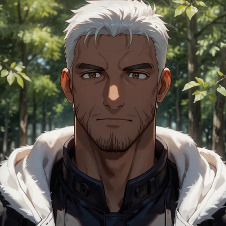 <lora:Targg__The_Lord_of_the_Rings_The_War_of_the_Rohirrim:.7>, Targg, White hair, brown eyes, dark skin, stubble,
(very short hair, beard, bara, mature, facial hair, stubble, beard, full beard, sideburn, beard, a lot of beard, ), facial hair,male focus, muscular male, muscular male, bara, mature,  bara, mature, aixiwuganda_(20222192), very awa, masterpiece, best quality, absurdres, newest, perfect quality, detailed background, intricate details,
<lora:slider_Body Type_alpha1.0_rank4_noxattn_last:3><lora:style_Anime Summer Days 2 Style SDXL_LoRA_Pony Diffusion V6 XL:.6><lora:slider_cfg_scale_boost:.7><lora:Artist6p:.55>, Artist6p, Artist04p,<lora:slider_il_brightness_slider_d1:-1><lora:slider_il_contrast_slider_d1:-1><lora:slider_DarkSlider1.2_alpha1.0_rank16_full_300steps:-.6>