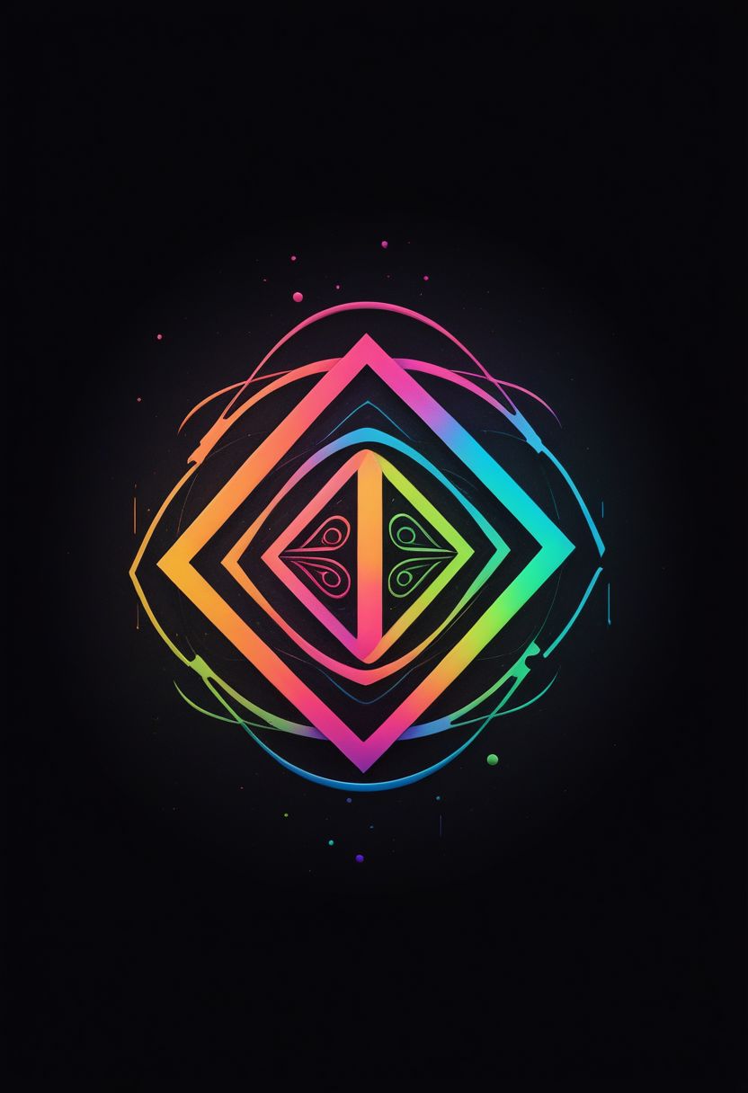 artlg, logo of a harmonious 4 color logo  illustration, 4k, uhd   masterpiece, "Intrasect" rebranding, logo, minimal, vantablack, pearl, lime, neon pink, liquid graphite, fineliner, marker, watercolor, pastel, exploring the convergence of ai with art, creativity, music, math, science, allowing ai to stitch new fields from old domains
