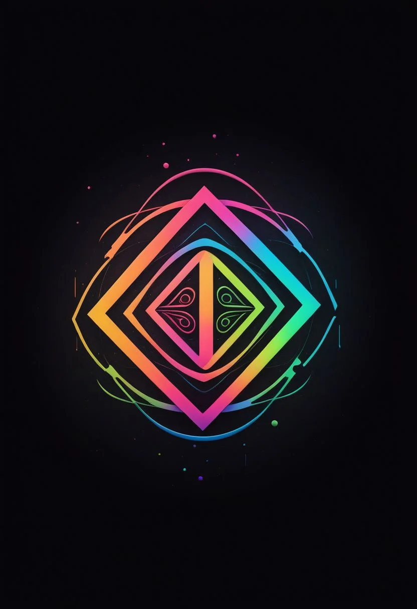 artlg, logo of a harmonious 4 color logo  illustration, 4k, uhd   masterpiece, "Intrasect" rebranding, logo, minimal, vantablack, pearl, lime, neon pink, liquid graphite, fineliner, marker, watercolor, pastel, exploring the convergence of ai with art, creativity, music, math, science, allowing ai to stitch new fields from old domains