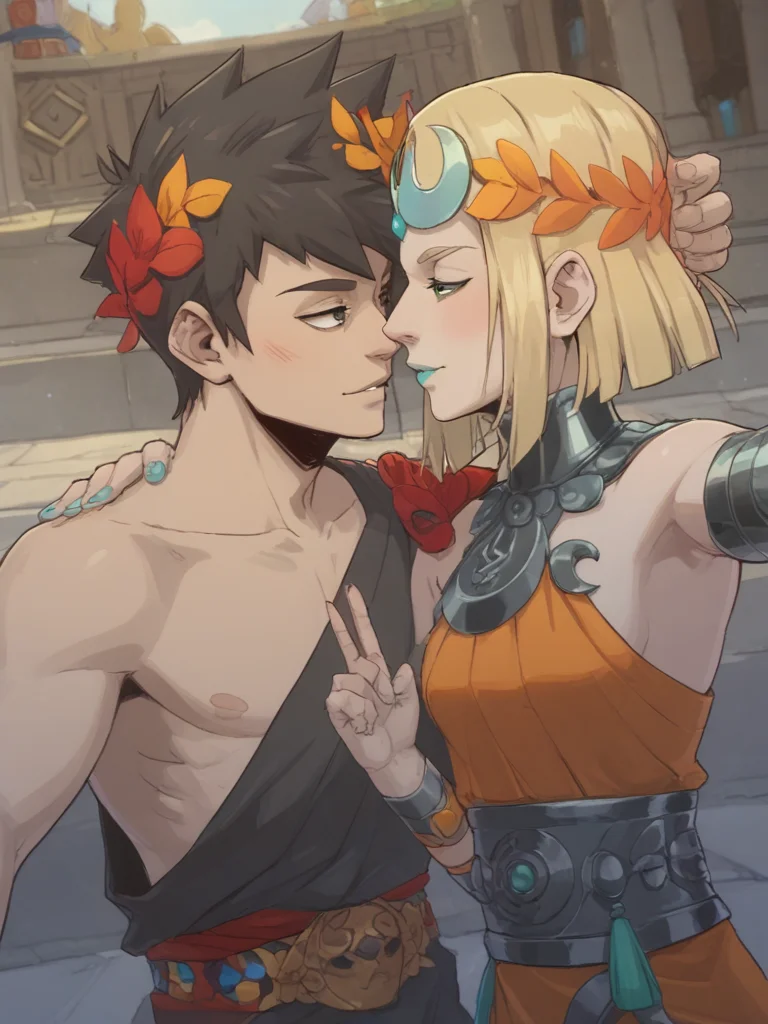 score_9, score_8_up, score_8, score_7_up
1girl, 1boy, melinoe, zagreus, couple selfie
<lora:sdxl_lightning_4step_lora:1> <lora:hades_pony_v1-2:0.8>