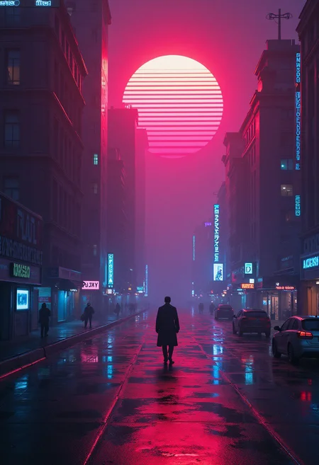 synthwave album cover