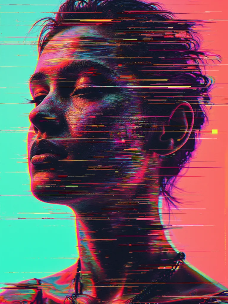 an absurd glitch, blending shape and reality. gl1tchc0re <lora:Glitchcore_Flux:1>