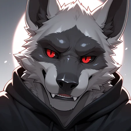 masterpiece, best quality, amazing quality, solo, 1boy, DeathLW, bara, red eyes, black sclera, close up