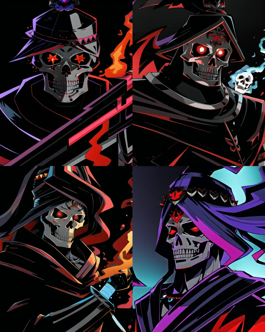 undead skeleton, creepy, hades-8500, cartoon, flaming eyes, portrait, looking at viewer, ancient greece, (realistic), solo, soft lighting, shading, comic, (dark outlines:1.2), epic, fantasy, street fighter, warrior, overwatch, splash art, stars