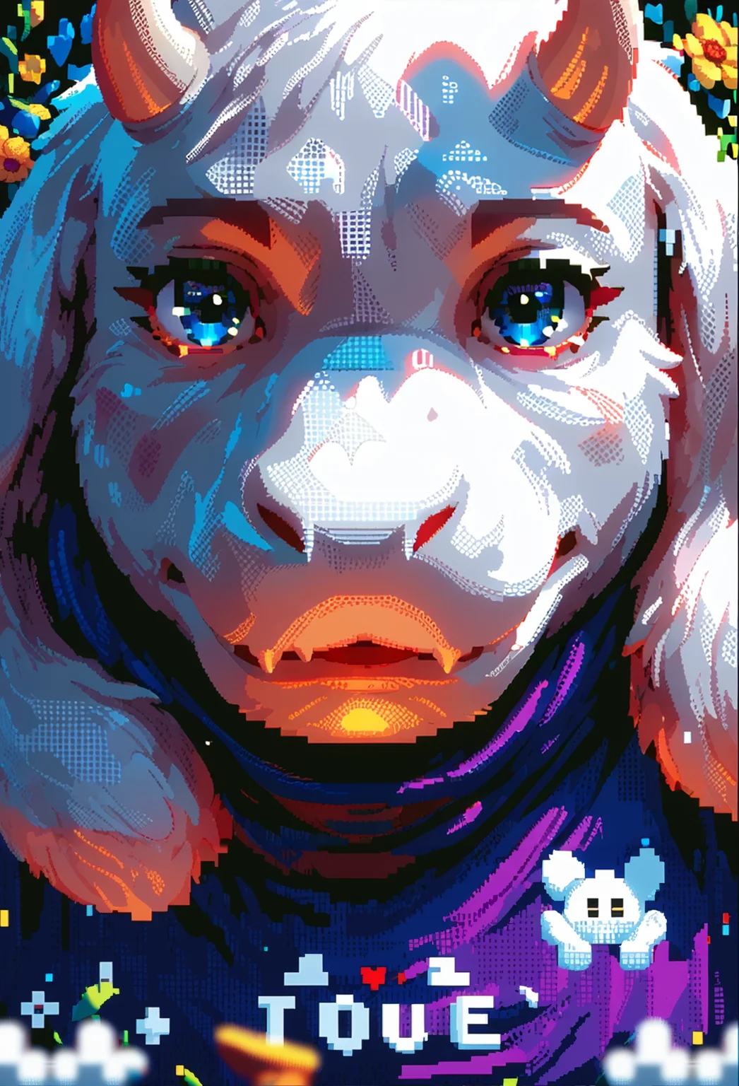 score_9, score_8_up, score_7_up, score_6_up, score_5_up, score_4_up, pixel art, toriel from undertale