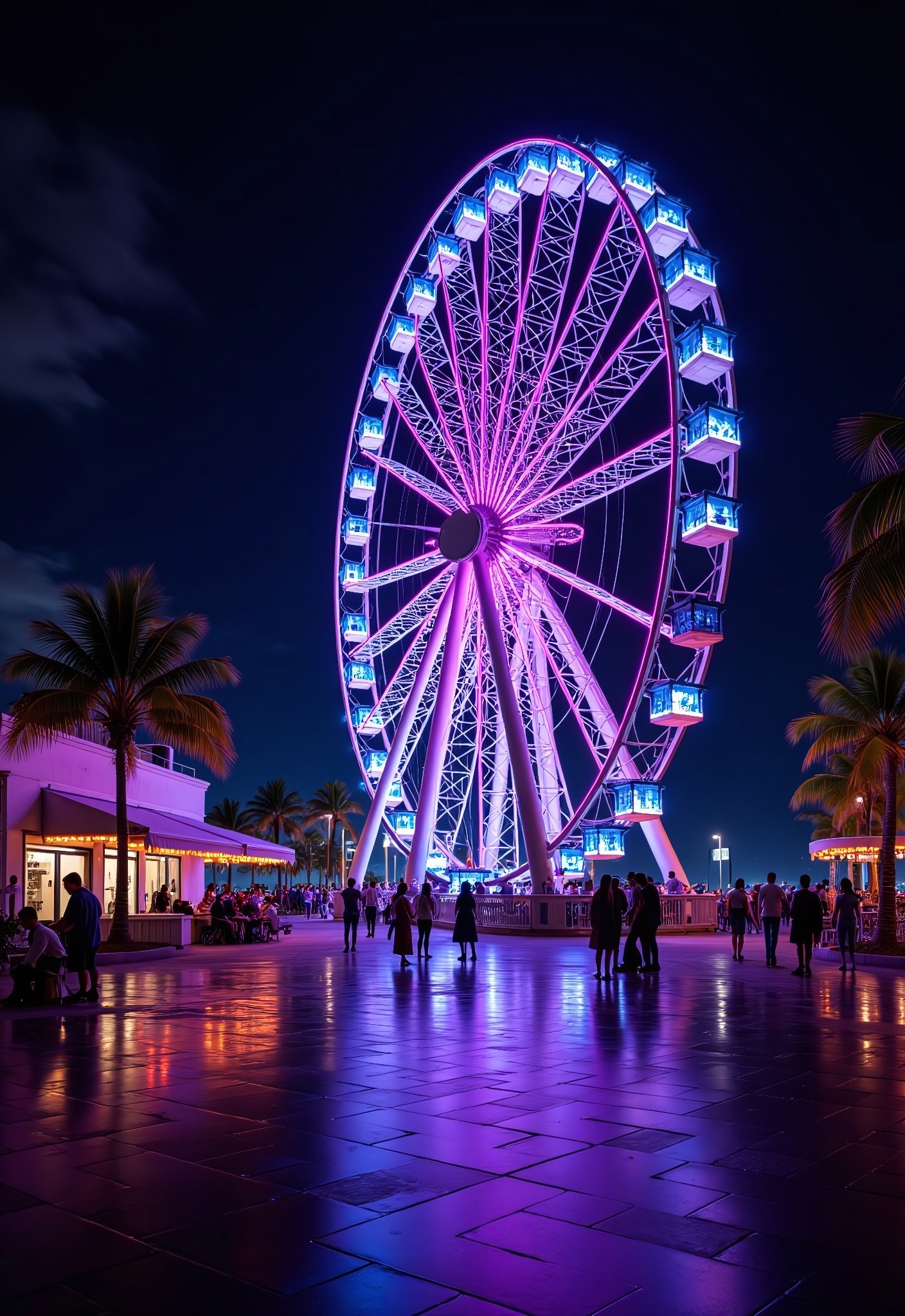 aidmaimageupgrader, they glow at night, a high quality digital image of an intricate miami showdown, plastic dreams