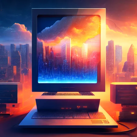 (weathercontrol:1) an image of a computer with a city in the background <lora:djzWeatherControlV21_LoraBooth:1>