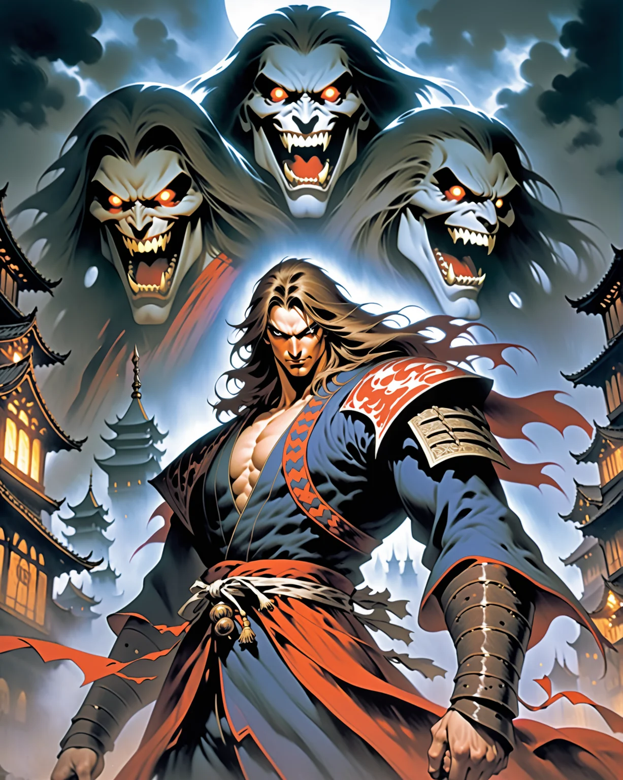 castlevania poster, feudal japan