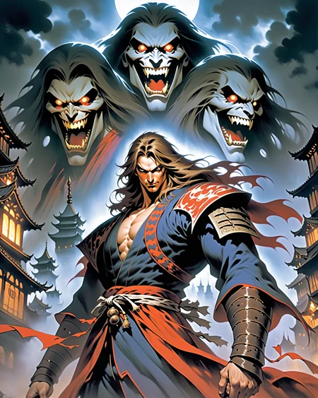 castlevania poster, feudal japan
