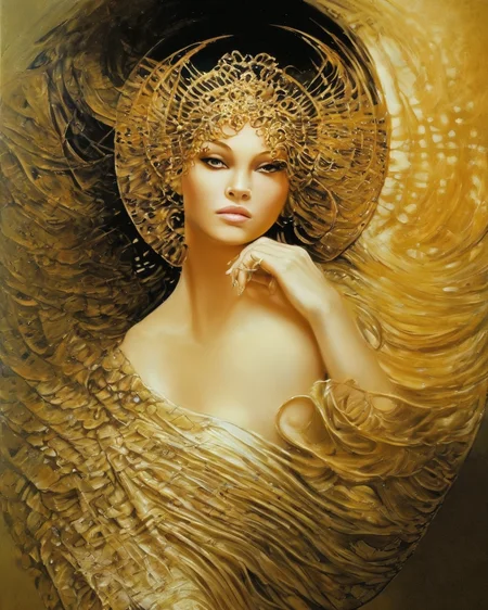 Pokémon style <lora:FF-Style-KAROL-BAK.LORA:1> a painting of a woman in a golden dress, style of karol bak, karol bak uhd, amano and karol bak, by Karol Bak, inspired by Karol Bak, style of donato giancola, karol bak and peter mohrbacher, yoshitakka amano karol bak, michael whelan and karol bak . Vibrant, cute, anime, fantasy, reminiscent of Pokémon series