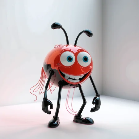(Ombre color scheme of neon red ,black ,neon light pink ) pixar cartoon toy, office, <lora:World_of_Filaments:0.8> made of, tiny glass neon filaments, w0f1