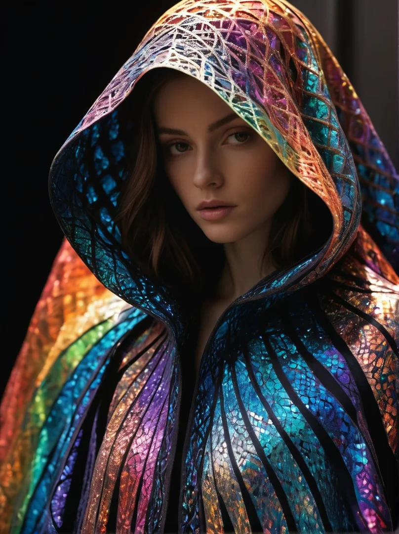 Shimmer: A figure who appears as if made of refracted light, bending into a spectrum of colors when they move. Shimmer can hide objects or people by enveloping them in a prismatic cloak of invisibility.
,Aestheticism
,zentangle
