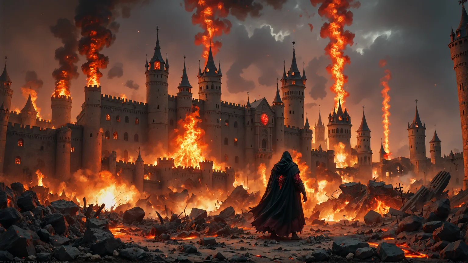 score_9, score_8_up, score_7_up, score_6_up, score_5_up, explosion artstyle, hellscape, fire, flames, rubble, volumetric smoke nd ash, devastation <lora:Explosion Artstyle - Trigger is Explosion Artstyle_121694:0.6> <lora:Hell:0.4>