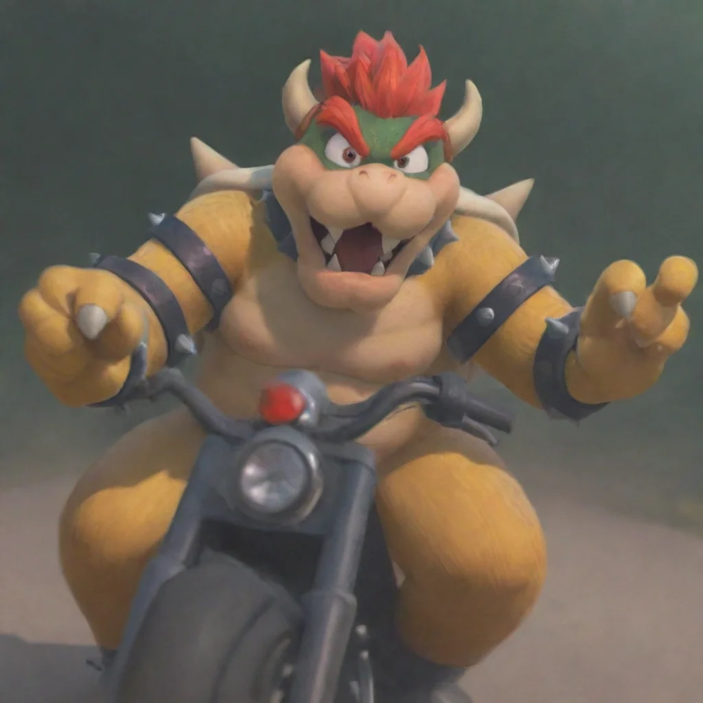 Bowser, astonished, riding motorcycle,  <lora:Bowserxl-nsfw:1> <lora:LCMSDXL:1>