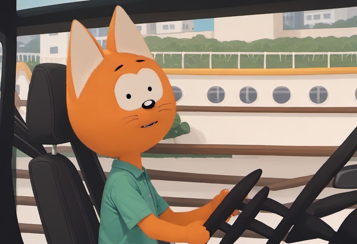 score_9, score_8_up, score_7_up
day time, natural light, detailed sun rays, summer, daytime, highly detailed background, city street, break
cat anthro, male cat, ornage fur, BREAK
inside car, driving, looking at viewer, side view