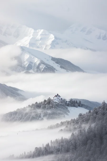 HighKeyStyle, big mountains covered in snow, snow, misty, rainy, plain background,
intricate details, hyperdetailed, cinematic, realistic, masterpiece, <lora:HighKeyStyle:1.4>