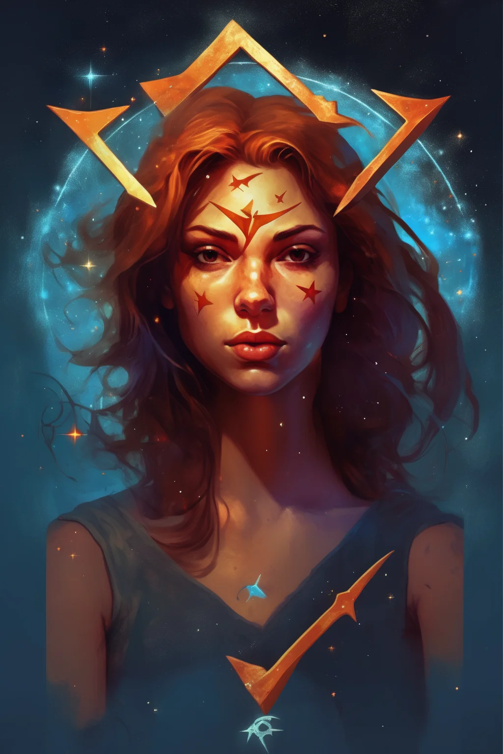 <lora:Sam Spratt Style:1>Sam Spratt Style - a beautiful illustration of a Sagittarius horoscope sign in Sam Spratt art style