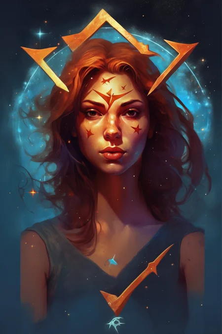 <lora:Sam Spratt Style:1>Sam Spratt Style - a beautiful illustration of a Sagittarius horoscope sign in Sam Spratt art style