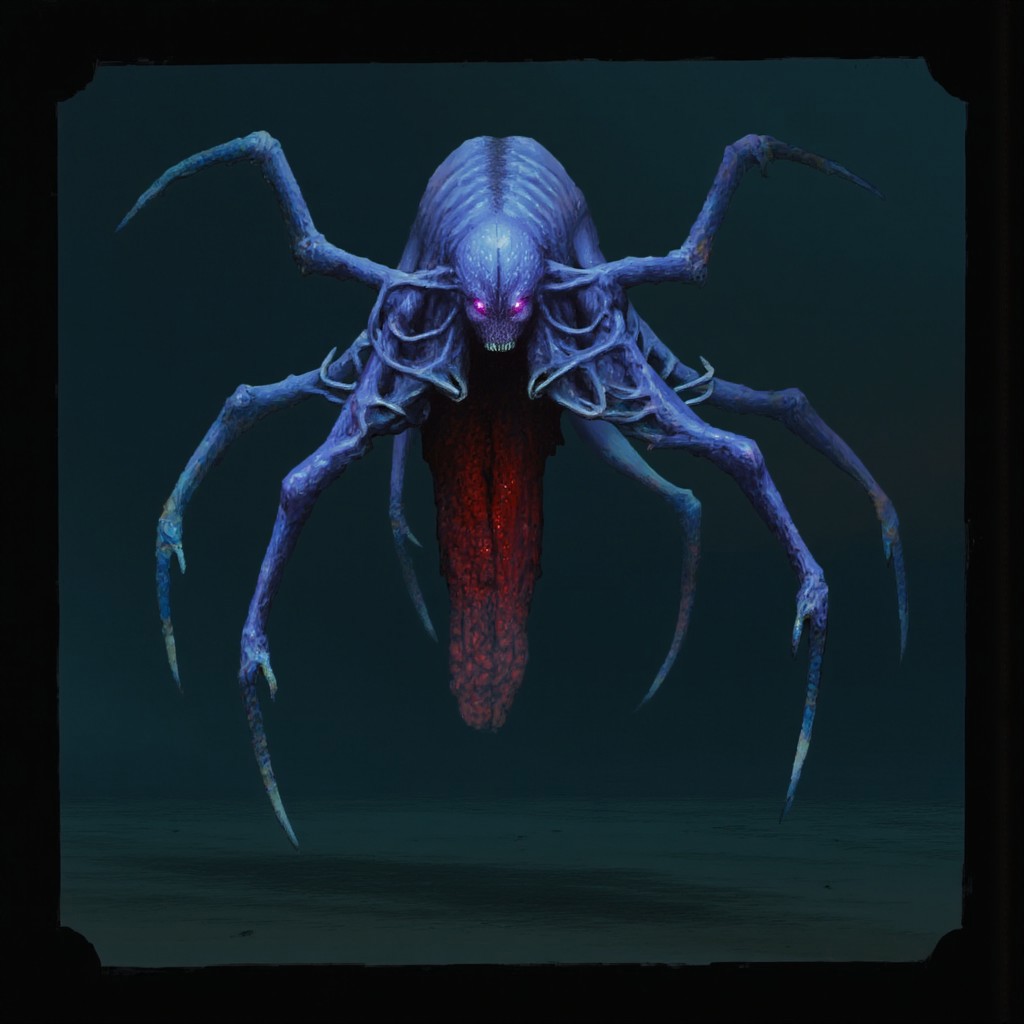 b3rs3rk first person d4concept pov, 3D01S, simple background d4artstyle atmospheric and powerful MikeFranchinastyle dark fantasy, natural organic and first person pov of a berserk style creature
A d00mstyle aquatic humanoids with sleek, luminescent skin and webbed limbs. Above its mouth, glowing violet eyes pierce the gloom, filled with cold malice. Their scales shimmer in a multitude of colors when submerged in water, and their gills are adorned with iridescent fins that flicker gently as they move. 
UHD letterboxed game trailer frame chromatic aberration dark atmosphere sharp masterpiece with a focus on the character, elden ring style, dark atmosphere, chromatic aberration