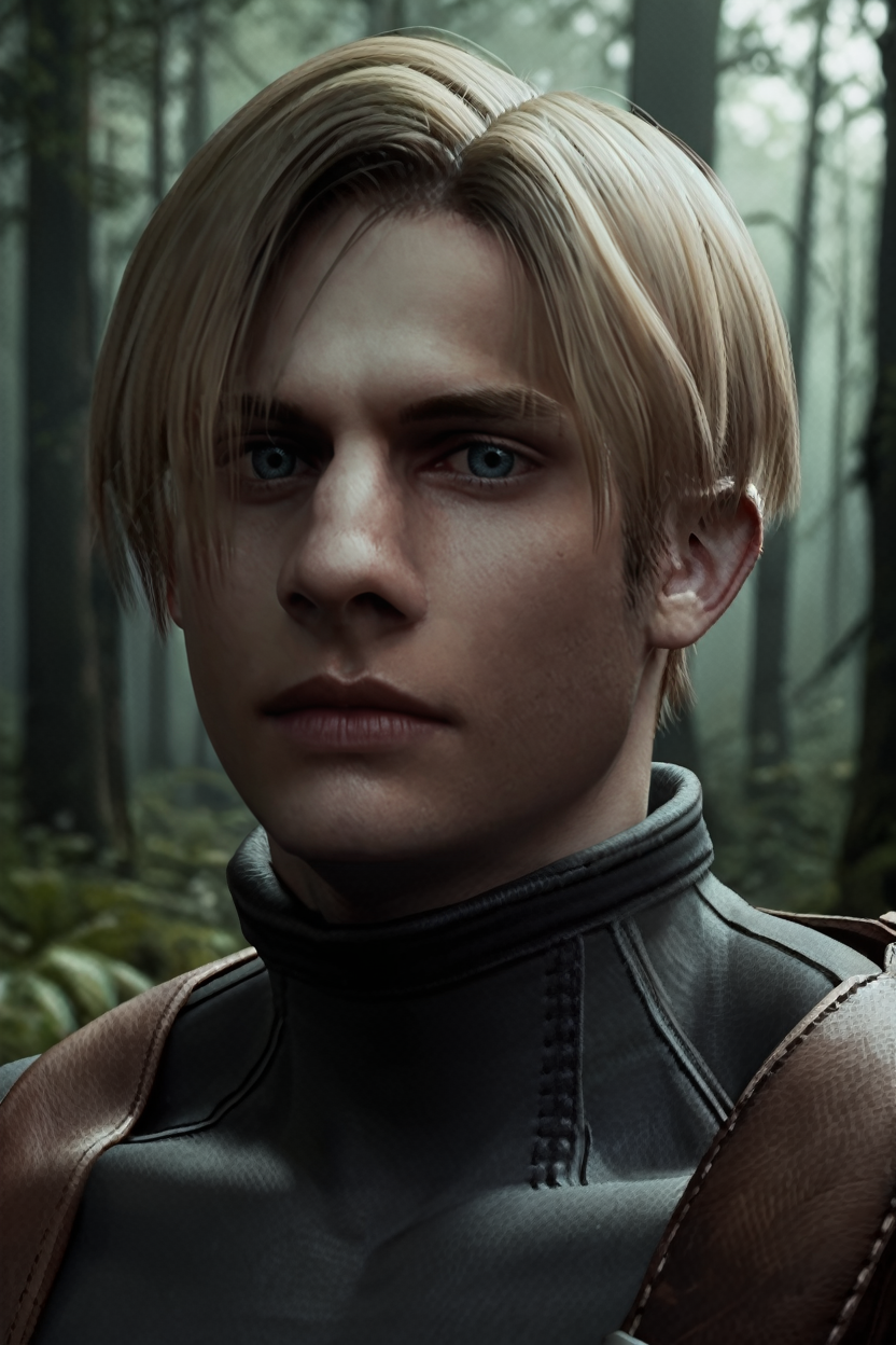 score_9, score_8_up, score_7_up, score_6_up
<lora:RE4Leon:1.0>
RE4Leon, 1boy, blonde hair, looking at viewer, Dark forest with moonlight filtering through, mysterious and serene, portrait