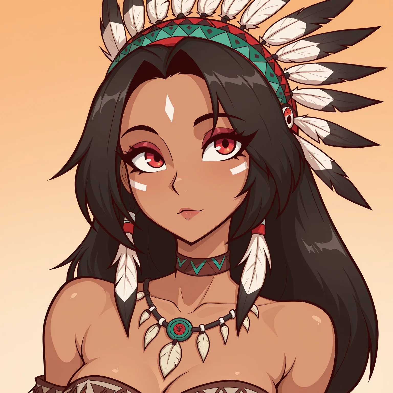 masterpiece, best quality, lw88, 1girl, native american